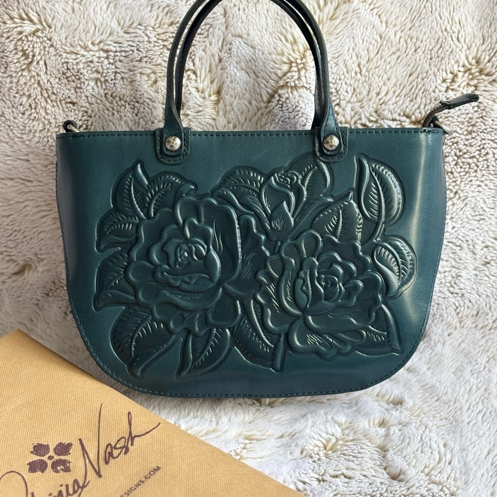 Patricia Nash Fairford Embossed Leather Satchel Bag